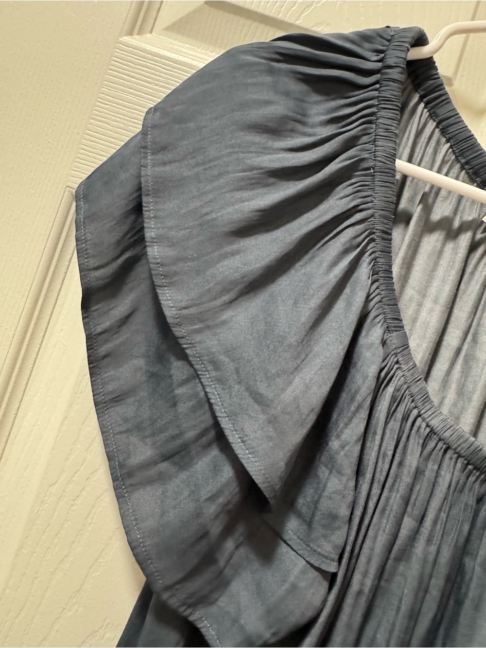 LOFT Blue Ruffle Off-Shoulder Blouse - Picture 3 of 4